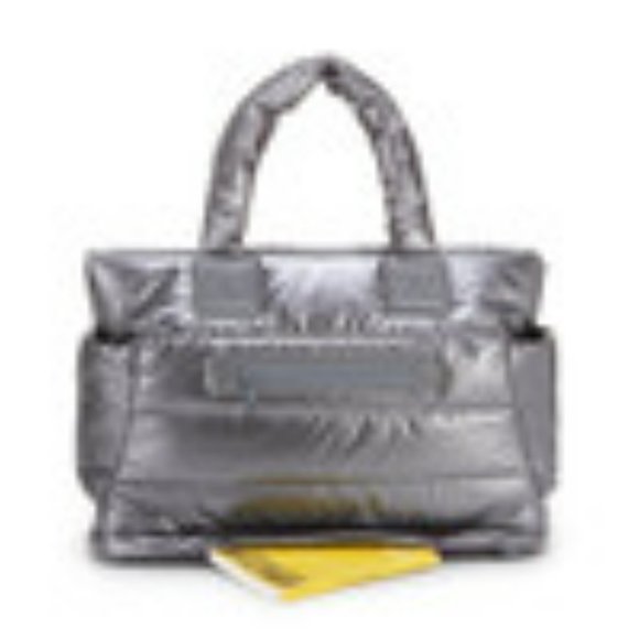 NWT CIPU 7 PIECE PUFFER PARENT BAG IN DARK SILVER & PINK INTERIOR.  OS - Picture 7 of 9